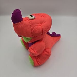 Vintage 1992 Fisher Price Puffalump Dino Roar Triceratops Squeaky Nylon Plush